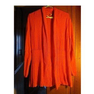 Red Pleated Cardigan Sweater Belldini Petite LP